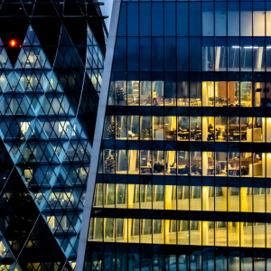 - “Modern office building in London receiving Pat Testing Services”